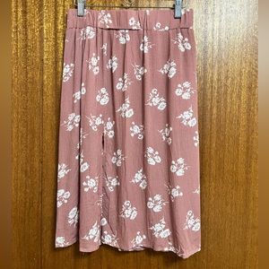 MIDI floral slit skirt